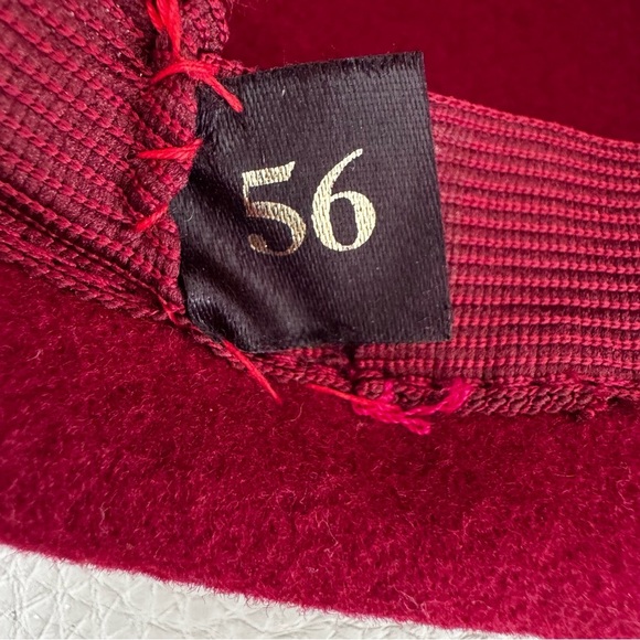 Wilson & Stafford Hatmakers Vintage Red Felt Brimmed Cloche Women's Hat - Picture 7 of 9